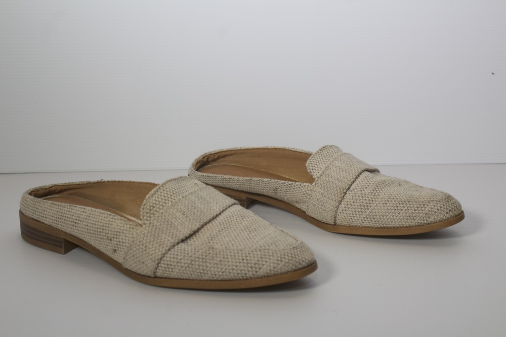 Sonoma Woven Loafer Mules Beige Neutral Slip On Flats Size 7.5